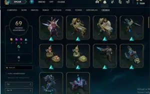 Vendo conta de lol gold 1 com 211 skins