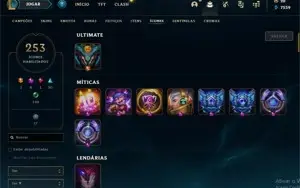 Vendo conta de lol gold 1 com 211 skins