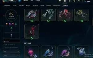 Vendo conta de lol gold 1 com 211 skins