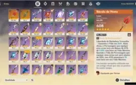 Genshin Impact Conta AR 54 10 T5 HuTao+Homa+Zhongli e +