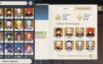 CONTA GENSHIN AR56 / 13x5★ / Scaramouch, Cyno, Kazuha e MAIS