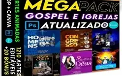 Pack Artes Flyer Culto Gospel Adoração Psd Editáveis