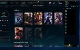 Conta platina 1 todos os campões 68 skins, 6 vitoriosas