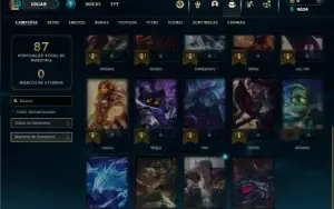 Mestre com 25 Champs e 10 Skins ( 165 PDL )