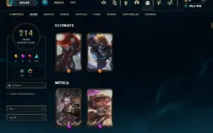 Prata 4 com TODOS os champs e 214 Skins ( MAIN JG )
