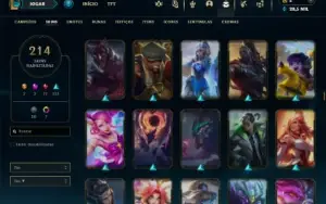 Prata 4 com TODOS os champs e 214 Skins ( MAIN JG )