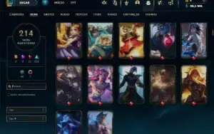 Prata 4 com TODOS os champs e 214 Skins ( MAIN JG )