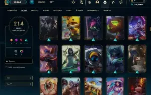Prata 4 com TODOS os champs e 214 Skins ( MAIN JG )