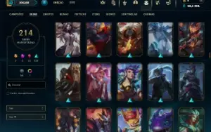 Prata 4 com TODOS os champs e 214 Skins ( MAIN JG )