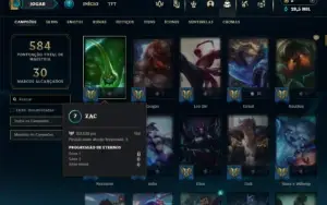 Prata 4 com TODOS os champs e 214 Skins ( MAIN JG )