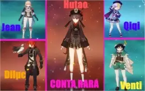 HUTAO - DILUC - VENTI - QIQI - JEAN - BARBARA C6- CONTA RARA