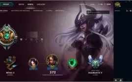 League of Legends CONTA - Diamante V e 160 Skins++ BORDA