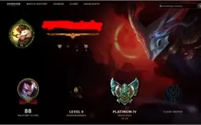 CONTA LEAGUE OF LEGENDS PLATINA 4