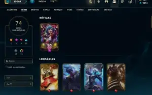 Esmeralda 4 com 120 Champs e 74 Skins + 1.2kk de Taric