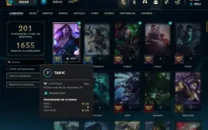 Esmeralda 4 com 120 Champs e 74 Skins + 1.2kk de Taric