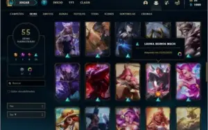 Conta unranked com 55 skins e 82 champs