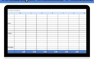 Planilha Controle Diário De Despesas (Semanal E Mensal)