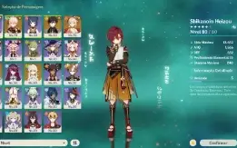 ⭐CONTA NA AR44 Kazuha, Yoimiya, Zhongli, Keqing + armas 5⭐