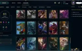 CONTA LOL 128 CHAMPIONS PLATINA 1 MMR DIAMANTE 85 SKINS