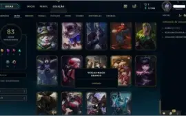 CONTA LOL 128 CHAMPIONS PLATINA 1 MMR DIAMANTE 85 SKINS