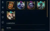 Conta lol full champs plat 3 + 362 skins