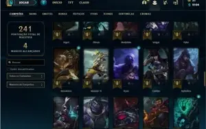 Conta ouro 4 com 81 Champs e 16 Skins + 5 Fragmentos