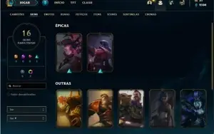 Conta ouro 4 com 81 Champs e 16 Skins + 5 Fragmentos