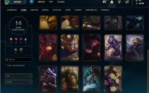 Conta ouro 4 com 81 Champs e 16 Skins + 5 Fragmentos