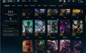 Conta ouro 4 com 81 Champs e 16 Skins + 5 Fragmentos