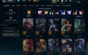 Platina 4 com 35 Champs e 3 Skins