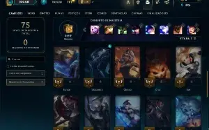 Platina 4 com 35 Champs e 3 Skins