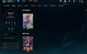 Conta Platina 4 com TODOS os champs e 263 Skins + 1 RARA