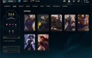 Conta Platina 4 com TODOS os champs e 263 Skins + 1 RARA