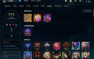 Conta Platina 4 com TODOS os champs e 263 Skins + 1 RARA