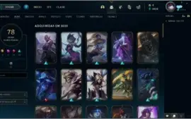 Conta lol com várias skins