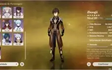 Conta genshin impact ar 50 com zhongli,albedo,mona e keqing