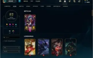 Conta bronze 2 com 136 champs e 82 skins