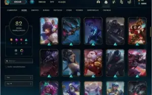 Conta bronze 2 com 136 champs e 82 skins