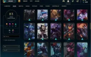 Conta bronze 1 com 69 champs e 83 skins ( 3 ultimates )