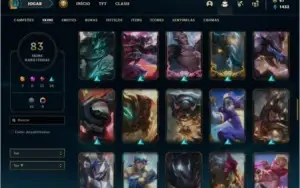 Conta bronze 1 com 69 champs e 83 skins ( 3 ultimates )