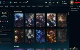 Conta platina 3 com TODOS os champs e 160 Skins (NIVEL 633)