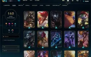 Conta platina 3 com TODOS os champs e 160 Skins (NIVEL 633)