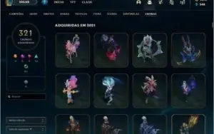 Conta criada desde 2013 - com 1010 Skins e muitas molduras.