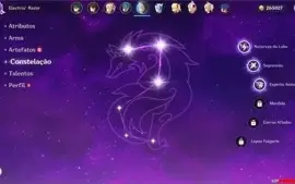 Conta genshin impact AR 52 Xiao, Zhong li, Eula , Mona, jean