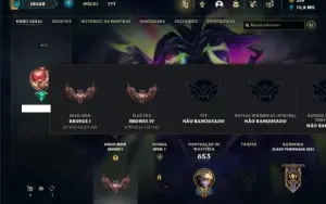 Conta bronze 1 com TODOS os champs e 386 Skins ( Nivel 852 )