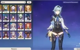 Conta Genshin Impact AR 44 com Eula, Keqing e QIQI