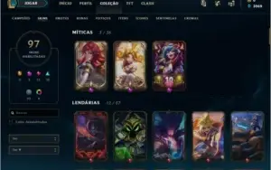 Conta de LoL plat2 ex diamond1, 97 skins main sup