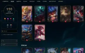Conta Lol Diamante 1 Todos Champs 120 Skins Borda De Mestre