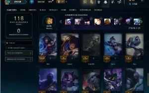 Unranked com 50 Champs e 15 Skins
