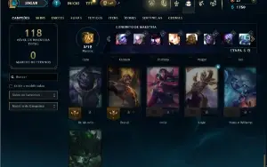 Unranked com 50 Champs e 15 Skins